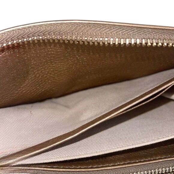 Bulgari Metallic Bronze Leather ZIp Around Wallet with COA - Picture 7 of 9